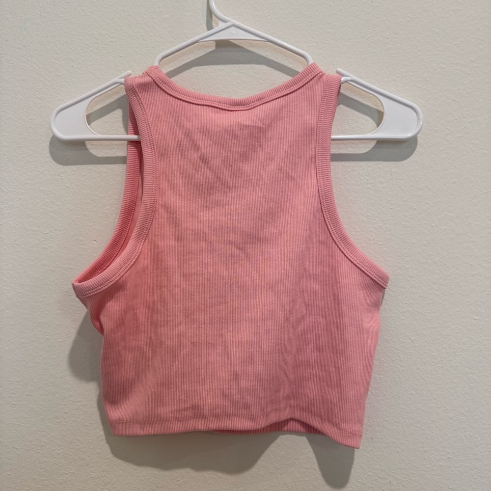 SET of TWO NWT H&M Pink and Blue Ribbed Crop Tops - Picture 5 of 10